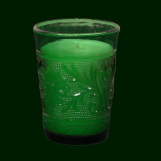 Vintage Forest Green Sandwich Glass Candle